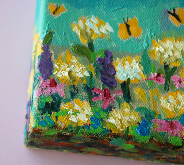 Flower Garden Mini Original Painting by Angela Moulton