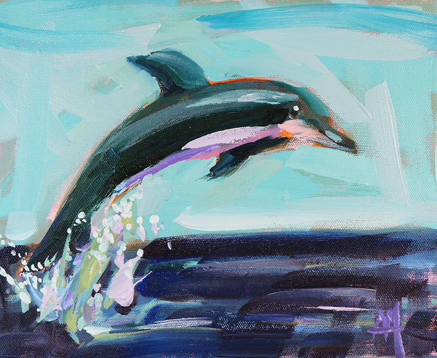 Jumping Dolphin Painting