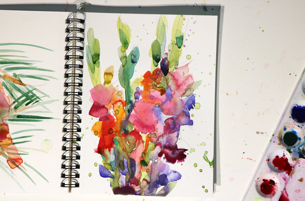 Colorful Gladiolus Painting