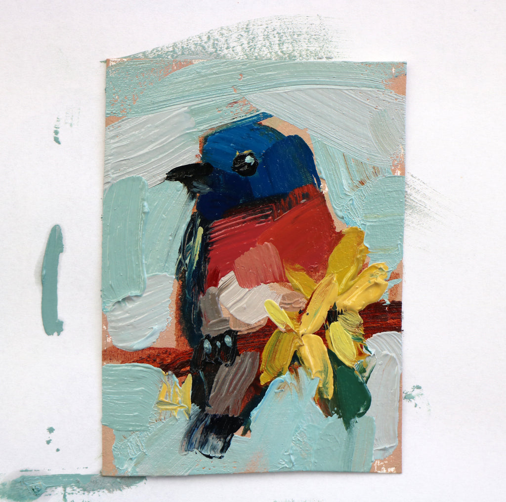 Painting a Lazuli Bunting