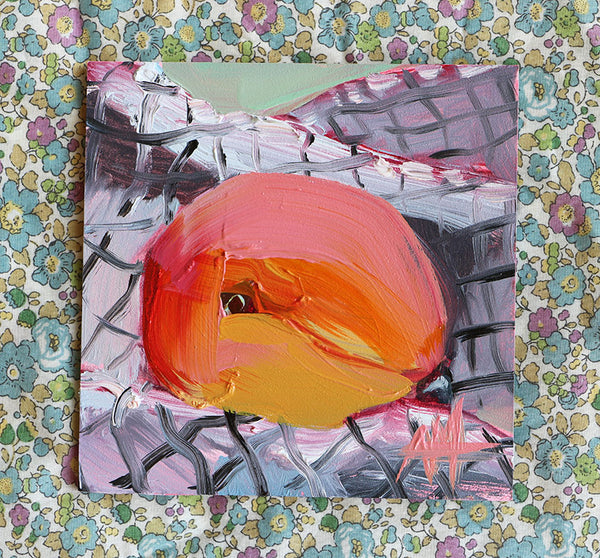 Apricot on Cloth CherriesOriginal Painting by Angela Moulton