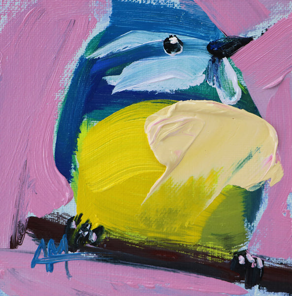 Blue Titbird no. 143 Original Oil Painting by Angela Moulton