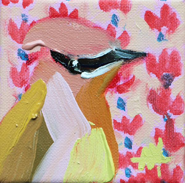 Cedar Waxwing Mini Original Painting by Angela Moulton