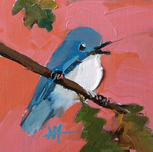 Cerulean Warbler no. 323 Original Oil Painting by Angela Moulton