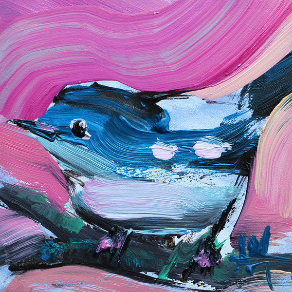 Cerulean Warbler no. 380 Original Oil Painting by Angela Moulton