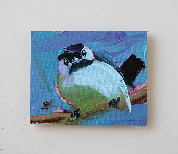 Chickadee no. 3199 Original Oil Painting by Angela Moulton