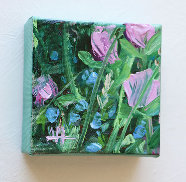 Clover and Creeping Charlie Original Painting by Angela Moulton