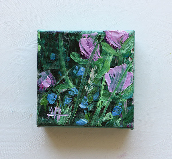 Clover and Creeping Charlie Original Painting by Angela Moulton