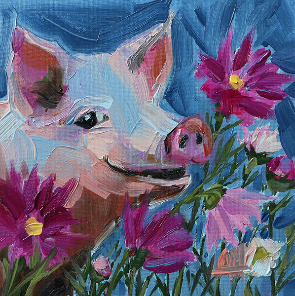 Cosmo, the Pig Original Oil Painting by Angela Moulton