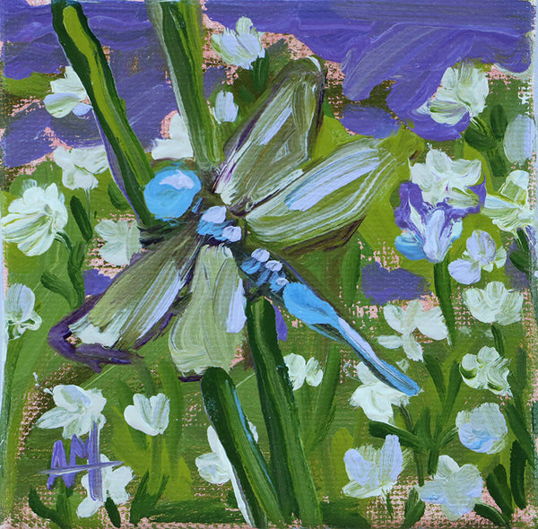 Dragonfly Flutter Original Painting by Angela Moulton