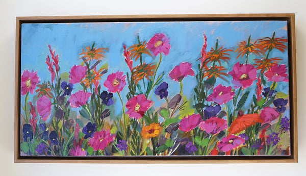 Summer Flower Garden Original Painting by Angela Moulton