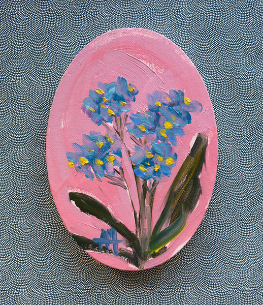 Forget-Me-Nots on Pink Original Painting by Angela Moulton