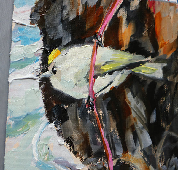 Gold-Crowned Kinglet on Twig Original Painting by Angela Moulton