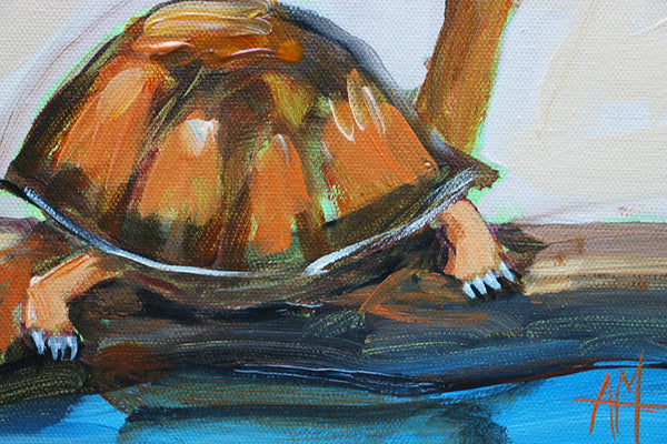 Happy Turtle Original Painting by Angela Moulton