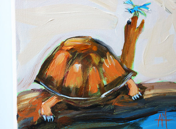 Happy Turtle Original Painting by Angela Moulton