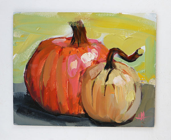Harvest Pumpkins Original Painting by Angela Moulton