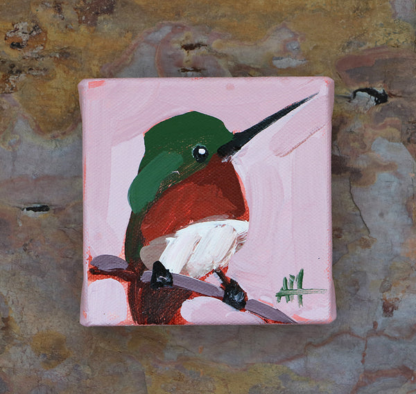 Hummingbird no. 411 Original Oil Painting by Angela Moulton