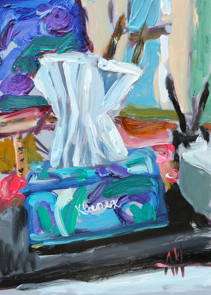 Kleenex Box in My Studio Original Oil Painting Angela Moulton