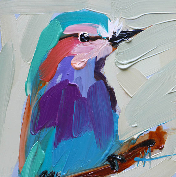Lilac-Breasted Roller Bird no. 243 Original Oil Painting by Angela Moulton