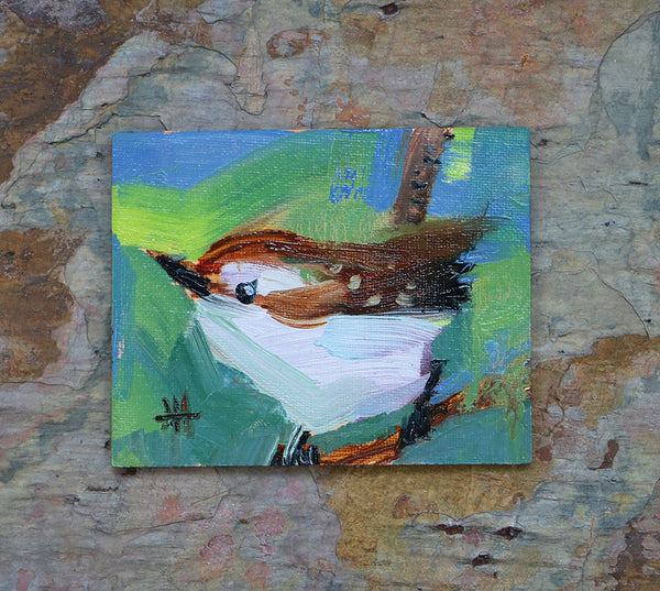 Little Wren no. 345 Original Oil Painting Angela Moulton