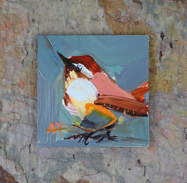 Little Wren Original Oil Painting by Angela Moulton