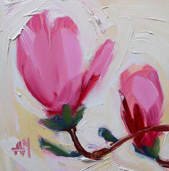 Magnolia Blossoms Original Oil Painting by Angela Moulton