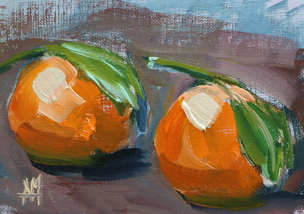 Mandarin Oranges Original Oil Painting Angela Moulton