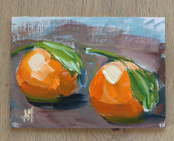 Mandarin Oranges Original Oil Painting Angela Moulton