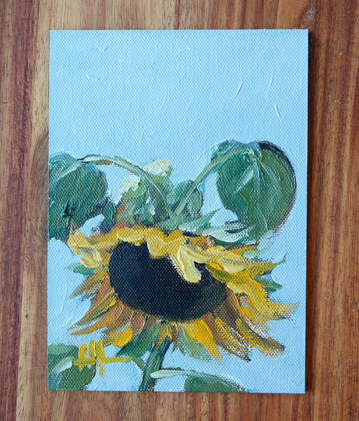 Nodding Sunflower Original Oil Painting Angela Moulton