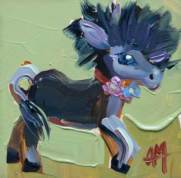 Porcelain Donkey Original Oil Painting by Angela Moulton