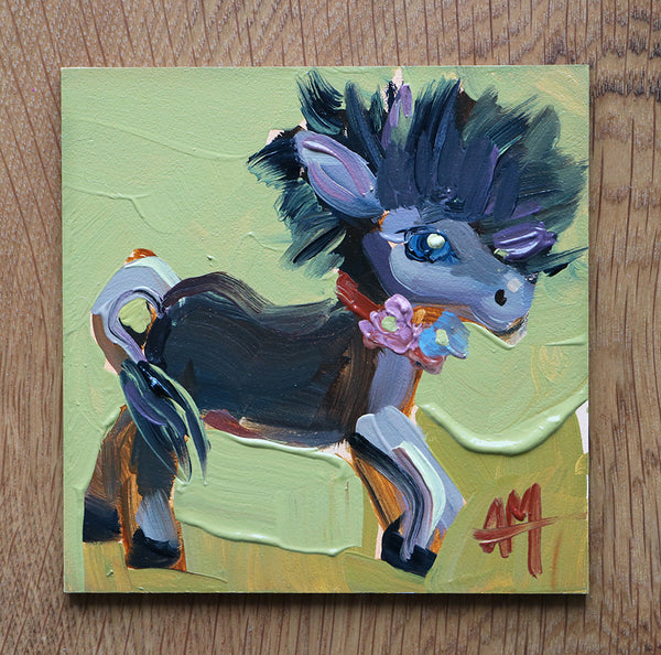 Porcelain Donkey Original Oil Painting by Angela Moulton