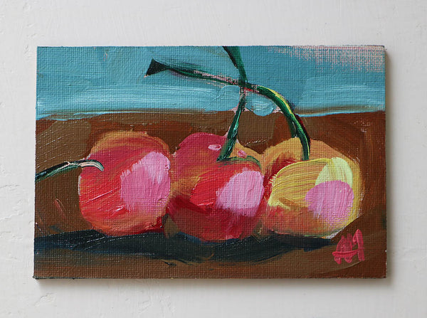 Ranier Cherries Original Oil Painting by Angela Moulton