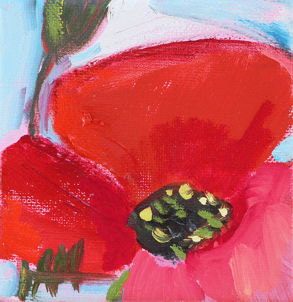 Red Poppy Original Painting by Angela Moulton