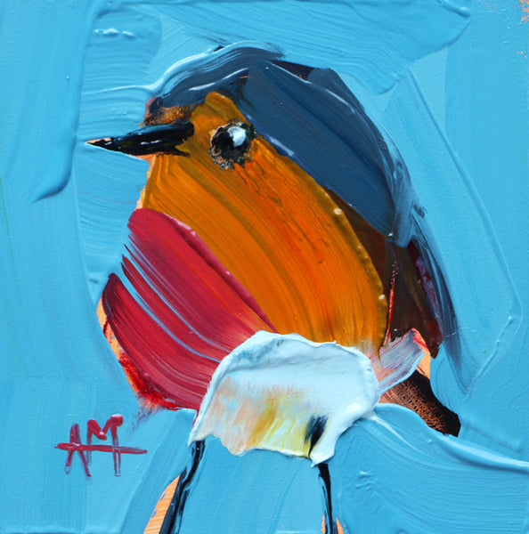 Robin no. 533 Original Oil Painting by Angela Moulton