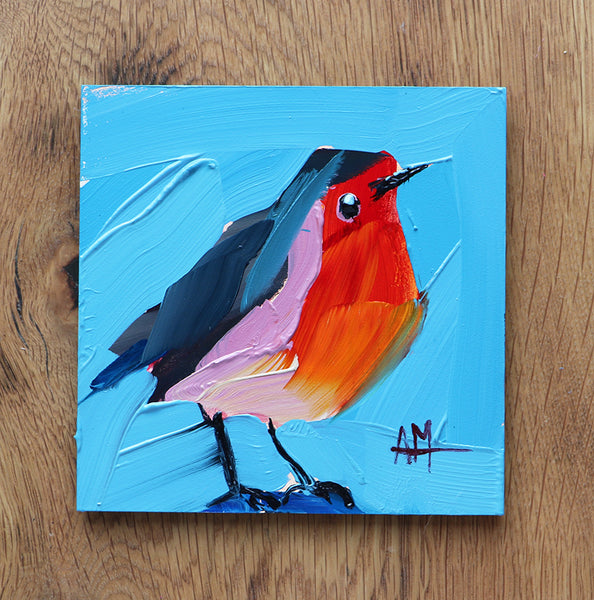 Robin no. 532 Original Oil Painting by Angela Moulton