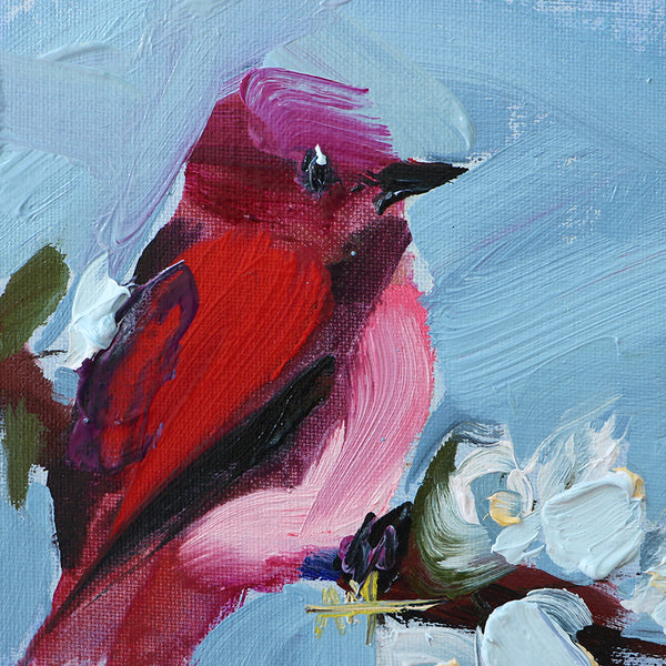 Rose Finch no. 85 Original Oil Painting by Angela Moulton