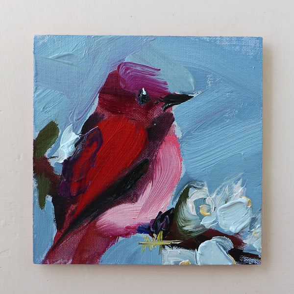 Rose Finch no. 85 Original Oil Painting by Angela Moulton