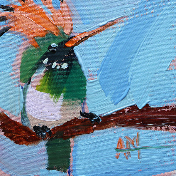 Rufous-Crested Coquette Original Oil Painting by Angela Moulton