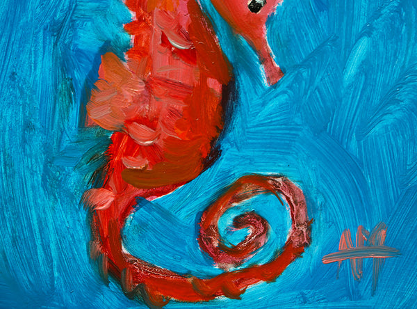 Seahorse no. 17 Original Oil Painting Angela Moulton