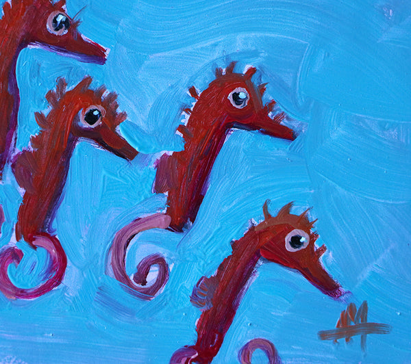 Seahorse Fries (Babies) Original Oil Painting by Angela Moulton