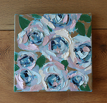 Shades of Blue Roses Original Oil Painting by Angela Moulton