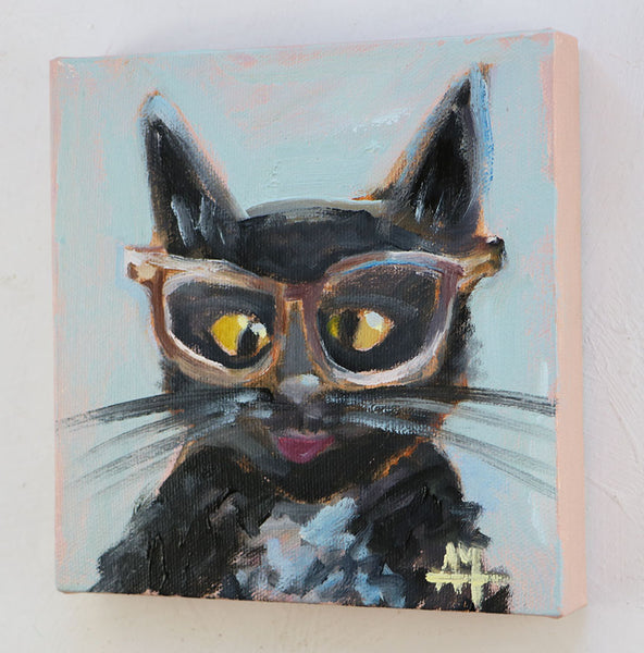 Smarty Cat Original Painting by Angela Moulton