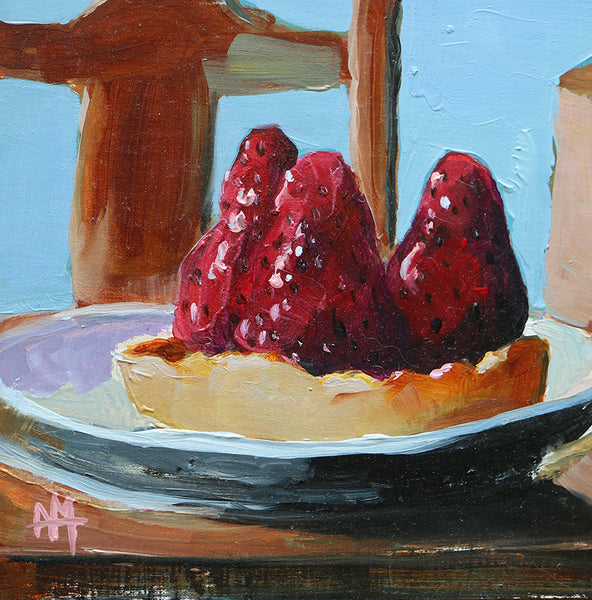 Strawberry Tart Original Oil Painting Angela Moulton
