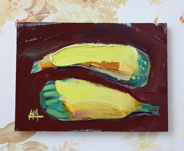 Summer Squash Original Oil Painting by Angela Moulton