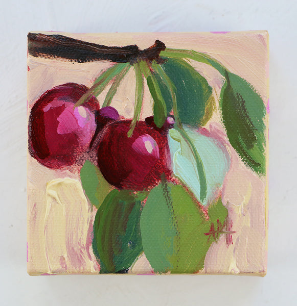 Branch with Cherries Original Painting by Angela Moulton