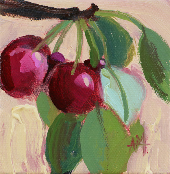 Branch with Cherries Original Painting by Angela Moulton