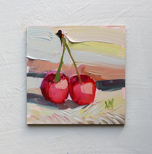 Two Rainier CherriesOriginal Painting by Angela Moulton