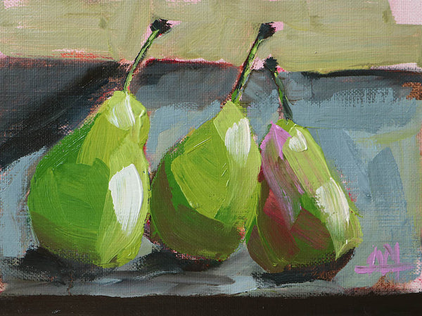 Three Pears Original Oil Painting Angela Moulton