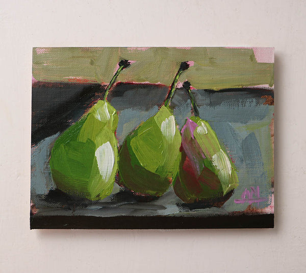 Three Pears Original Oil Painting Angela Moulton