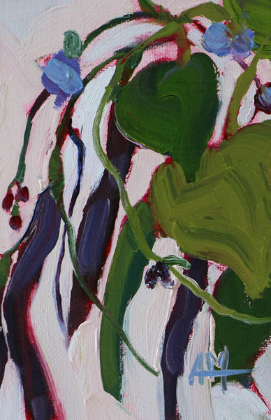 Violetta Pole Beans Original Oil Painting by Angela Moulton